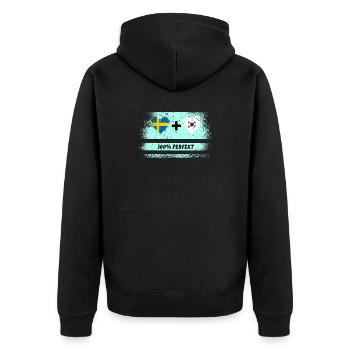 Corée du Sud et Suède 100% Parfait / Cadeau - Veste à capuche bio Premium Unisexe - noir - Dos - Nico (187cm)