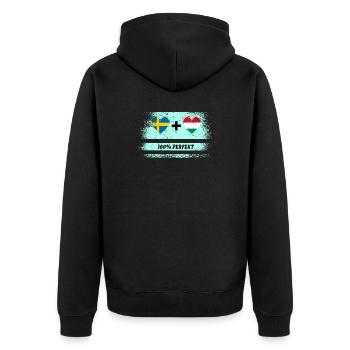 Hongrie et Suède 100% Parfait / Cadeau - Veste à capuche bio Premium Unisexe - noir - Dos - Nico (187cm)