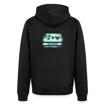 Venezuela et Suède 100% parfait / cadeau - Veste à capuche bio Premium Unisexe - noir - Dos - Nico (187cm)