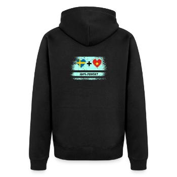 Vietnam et Suède 100% Parfait / Cadeau - Veste à capuche bio Premium Unisexe - noir - Dos - Nico (187cm)