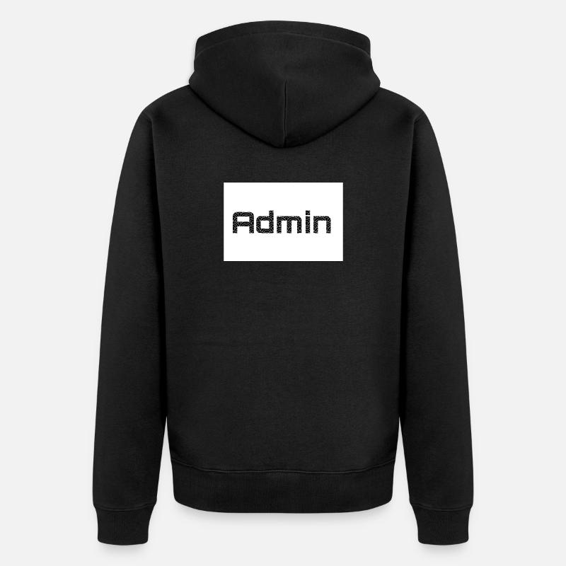 ADMIN Blackwords/WhiteBackround - Unisex Premium Bio Zip Hoodie - Schwarz