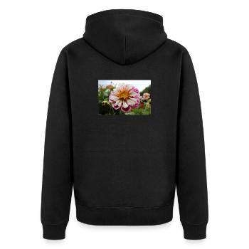 Abeille, Miel Scène Sur Fleur Colorée, Dahlia - Veste à capuche bio Premium Unisexe - noir - Dos - Nico (187cm)