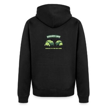 Introverts Unite Schildkröten - Unisex Premium Bio Zip Hoodie - Schwarz - Hinten - Nico (187cm)