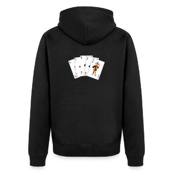 Five cards Five of a kind - Unisex Premium Organic Zip Hoodie - black - Back - Nico (187cm)