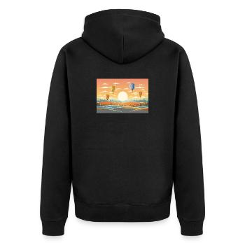 Heißluftballons - Unisex Premium Bio Zip Hoodie - Schwarz - Hinten - Nico (187cm)
