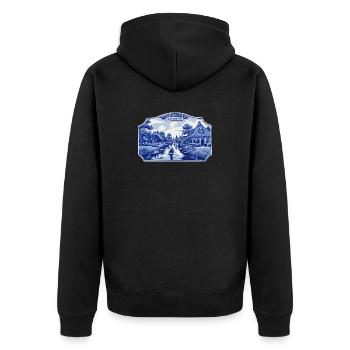 Giethoorn delft blue - Unisex Premium Organic Zip Hoodie - black - Back - Nico (187cm)