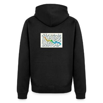 Follow the Path - Unisex Premium Bio Zip Hoodie - Schwarz - Hinten - Nico (187cm)