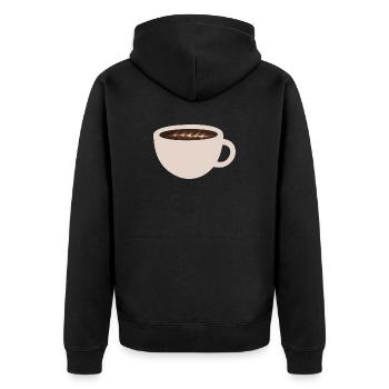 élégant café latte illustration d’art - Veste à capuche bio Premium Unisexe - noir - Dos - Nico (187cm)