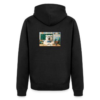 ours mignon scientifique à lunettes - Veste à capuche bio Premium Unisexe - noir - Dos - Nico (187cm)
