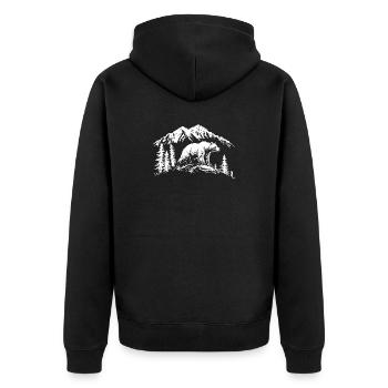 Grizzly Bear Nature Silhouette Mountains Forest - Unisex Premium Organic Zip Hoodie - black - Back - Nico (187cm)