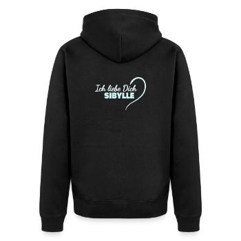 LoveYou, Sibylle - Veste à capuche bio Premium Unisexe - noir - Dos - Nico (187cm)