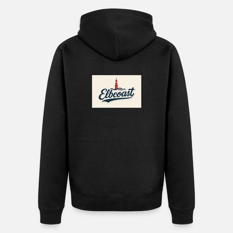 20251020_1804_Elbcoast_Schriftzug_Design_simple - Veste à capuche bio Premium Unisexe - noir