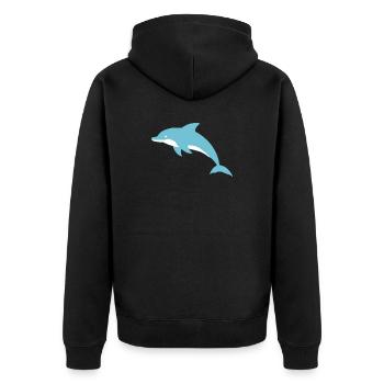 Dolphin Dolphins T-shirt Gift - Unisex Premium Organic Zip Hoodie - black - Back - Nico (187cm)
