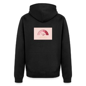 Measure Life in Moments of Love - Unisex Premium Bio Zip Hoodie - Schwarz - Hinten - Nico (187cm)