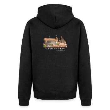 Nuremberg Castle Hand Drawing - Unisex Premium Organic Zip Hoodie - black - Back - Nico (187cm)