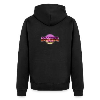 Bologna Nights - Unisex Premium Organic Zip Hoodie - black - Back - Nico (187cm)