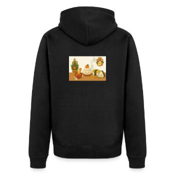 Japan - Unisex Premium Bio Zip Hoodie - Schwarz - Hinten - Nico (187cm)