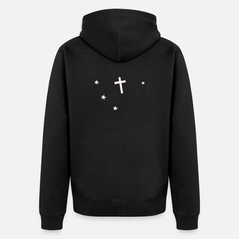 Croix et étoiles : foi nocturne - Veste à capuche bio Premium Unisexe - noir
