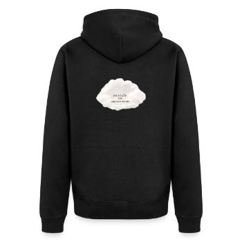 Mentaler Flugzeugmodus - Unisex Premium Bio Zip Hoodie - Schwarz - Hinten - Nico (187cm)