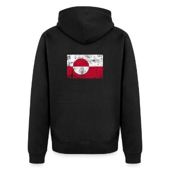Groenland / Drapeau du Groenland Grunge Rétro Vintage - Veste à capuche bio Premium Unisexe - noir - Dos - Nico (187cm)