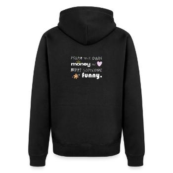 Faites votre propre argent – Épousez quelqu’un de drôle - Veste à capuche bio Premium Unisexe - noir - Dos - Nico (187cm)