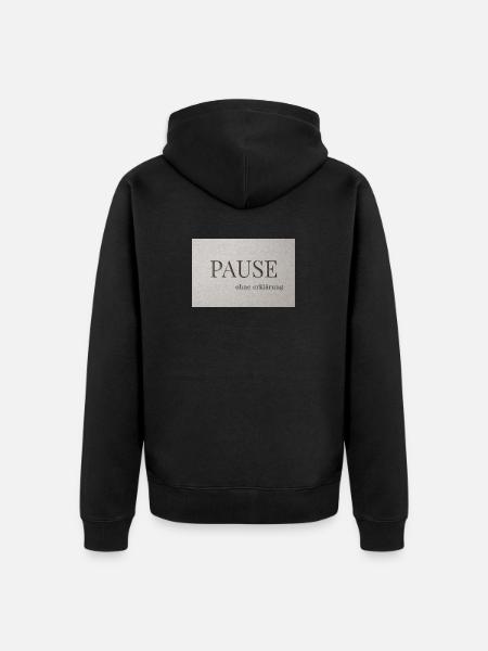 Pause – sans explication - Veste à capuche bio Premium Unisexe - noir