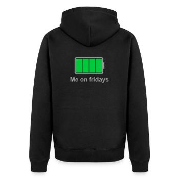 Vendredis Full Battery - Veste à capuche bio Premium Unisexe - noir - Dos - Nico (187cm)