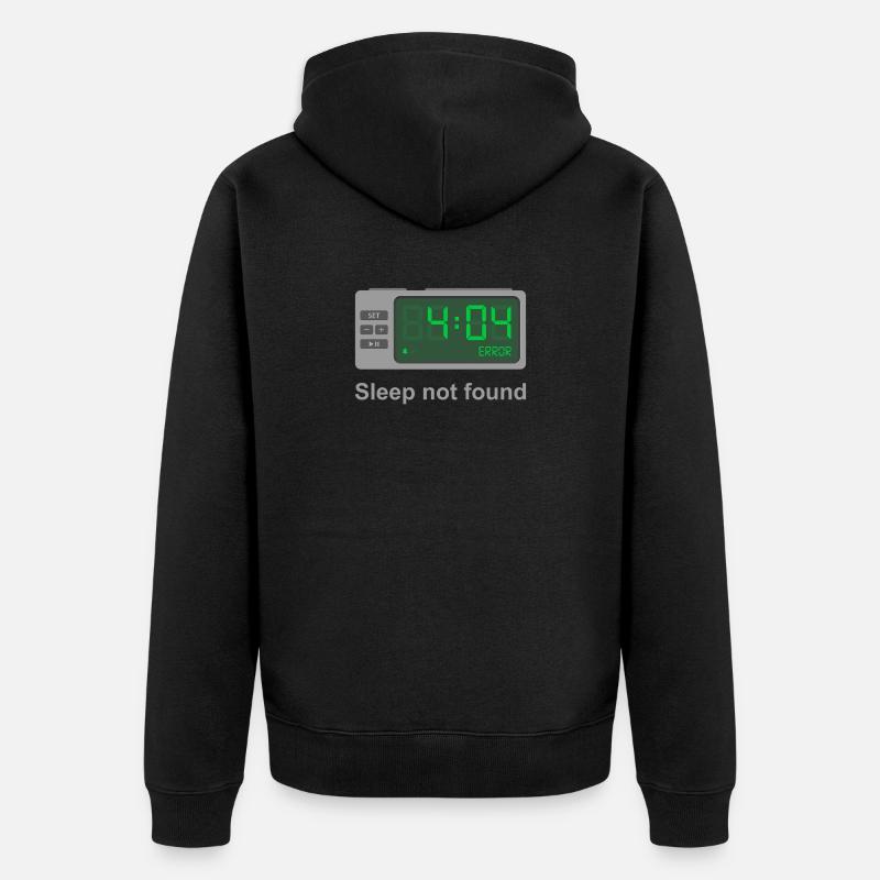 Fehler 404 – Schlaf nicht gefunden - Unisex Premium Bio Zip Hoodie - Schwarz
