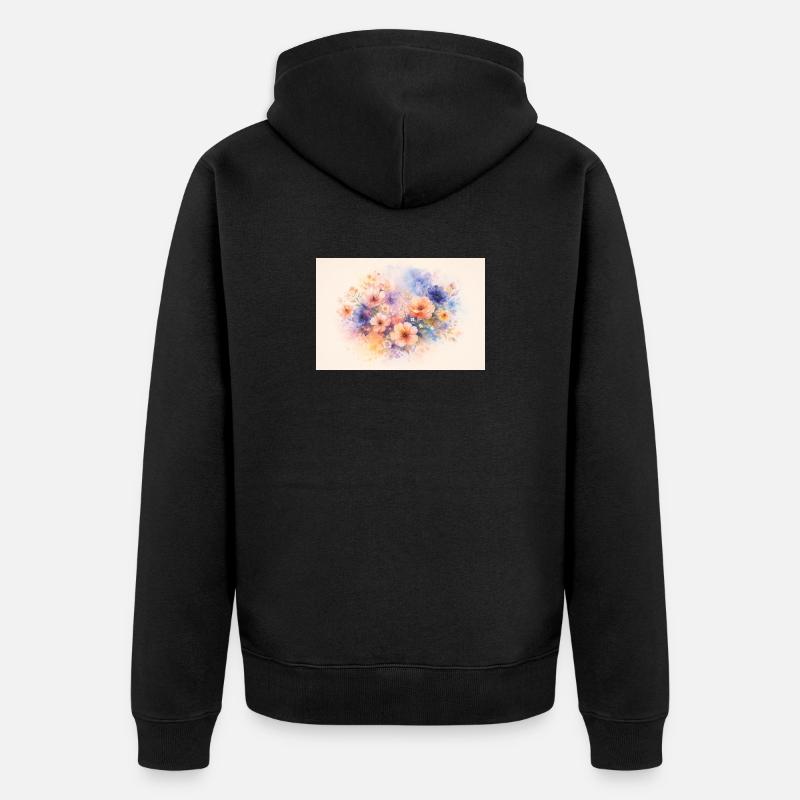 Conception à l’aquarelle - Veste à capuche bio Premium Unisexe - noir