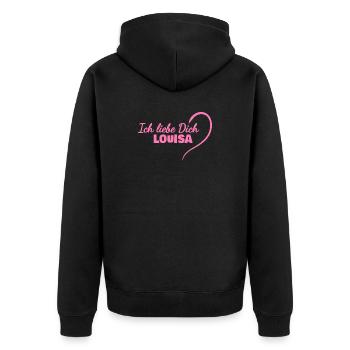 Heart Louisa - Veste à capuche bio Premium Unisexe - noir - Dos - Nico (187cm)