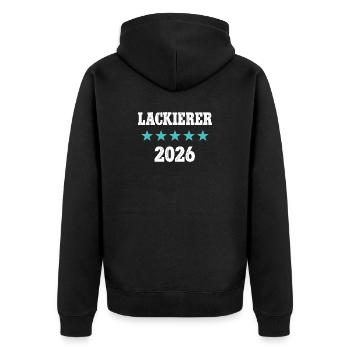 Painter 2026 Apprenticeship Examination Master Trainee - Unisex Premium Organic Zip Hoodie - black - Back - Nico (187cm)