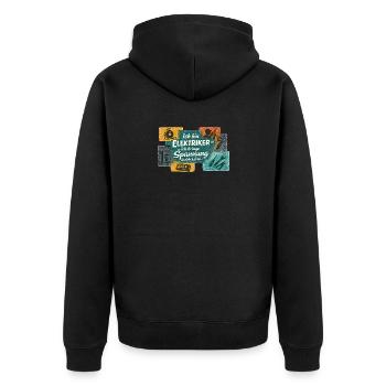 Électricien : Tension dans la vie - Veste à capuche bio Premium Unisexe - noir - Dos - Nico (187cm)
