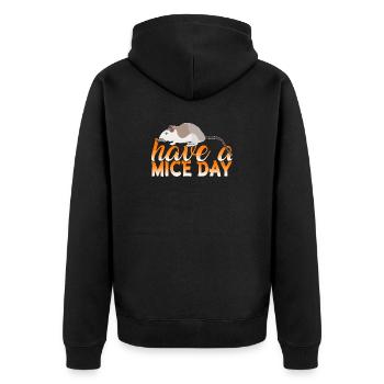Have A Mice Day Funny Mouse Pun Design - Unisex Premium Organic Zip Hoodie - black - Back - Nico (187cm)
