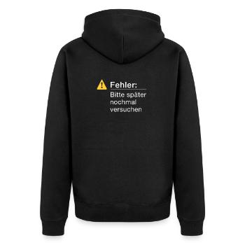 Fehler: Bitte noch einmal versuchen Informatik - Unisex Premium Bio Zip Hoodie - Schwarz - Hinten - Nico (187cm)