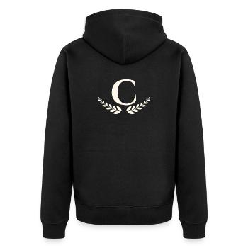 C - Unisex Premium Bio Zip Hoodie - Schwarz - Hinten - Nico (187cm)