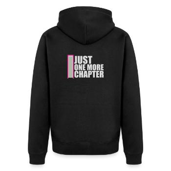 Just One More Chapter Lustig Bücherwurm Lesen Cool - Unisex Premium Bio Zip Hoodie - Schwarz - Hinten - Nico (187cm)