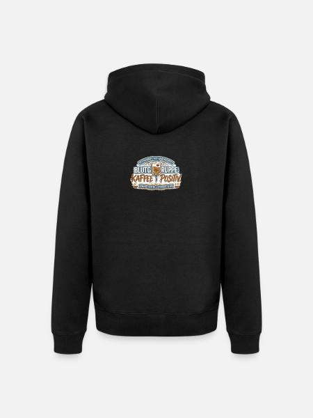Blutgruppe Kafee Positiv  - Unisex Premium Bio Zip Hoodie - Schwarz