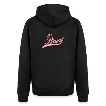 Team Bridal College Style! Bachelor Party Bridal Crew Design - Unisex Premium Organic Zip Hoodie - black - Back - Nico (187cm)