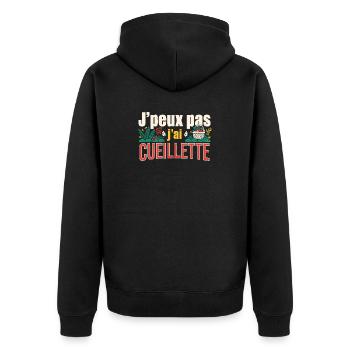 J'peux pas j'ai cueillette - Veste à capuche bio Premium Unisexe - noir - Dos - Nico (187cm)
