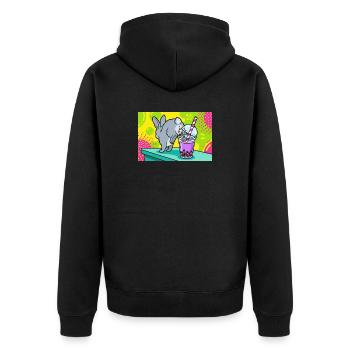 Bubble Tea Boba Drôle de Lapin mignon - Veste à capuche bio Premium Unisexe - noir - Dos - Nico (187cm)