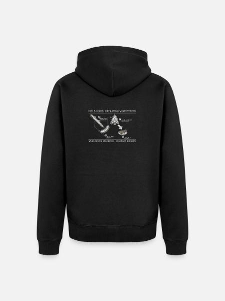 Sausage stick Field Guide Grill Art - Unisex Premium Organic Zip Hoodie - black