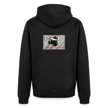 Staffie Nation - 059 - Unisex Premium Organic Zip Hoodie - black - Back - Nico (187cm)