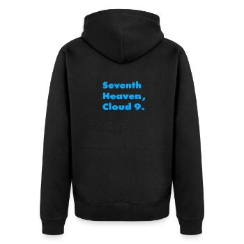 IN SEVENTH HEAVEN, ON CLOUD 9 - Unisex Premium Organic Zip Hoodie - black - Back - Nico (187cm)
