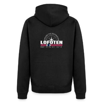 Lofoten - Unisex Premium Bio Zip Hoodie - Schwarz - Hinten - Nico (187cm)