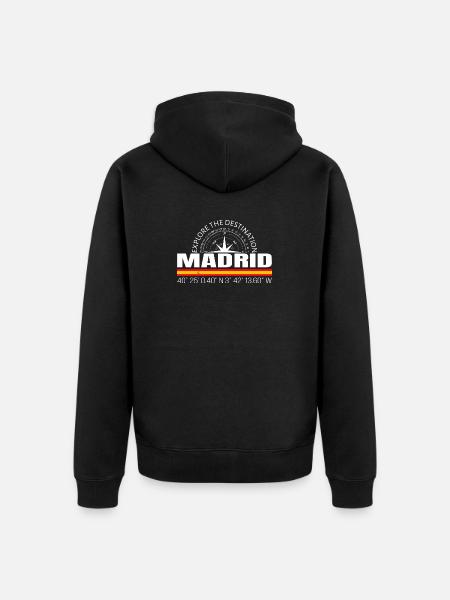 Madrid - Unisex Premium Bio Zip Hoodie - Schwarz