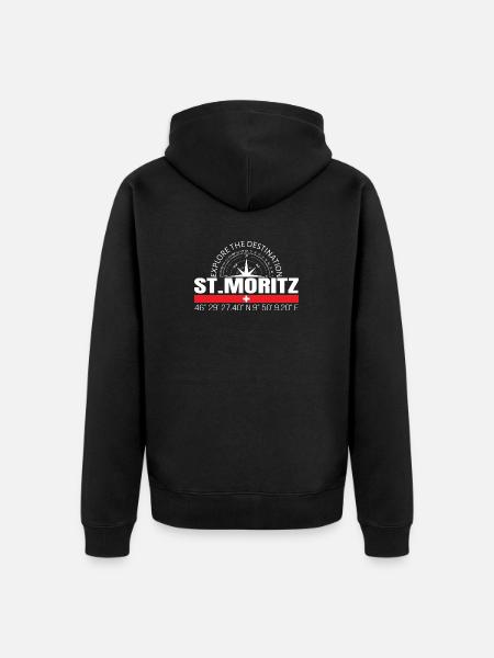 St. Moritz - Unisex Premium Bio Zip Hoodie - Schwarz