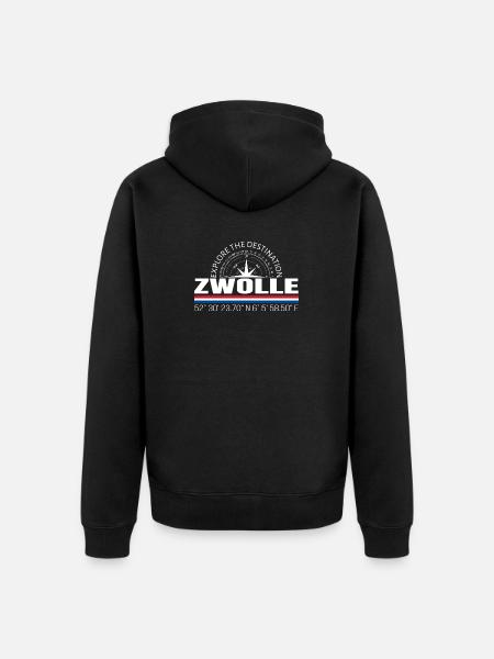 Zwolle - Unisex Premium Bio Zip Hoodie - Schwarz