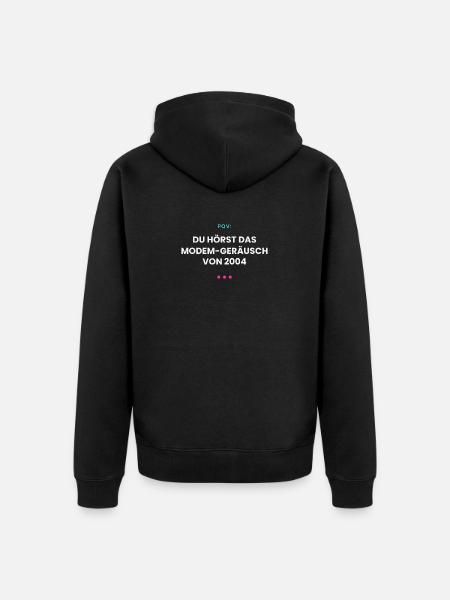 Dial Tone - Modem Nostalgie - Unisex Premium Bio Zip Hoodie - Schwarz