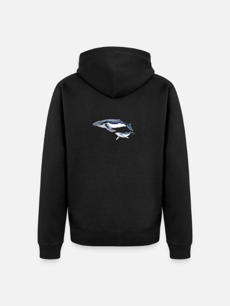 Buckelwal - baleine à bosse Buckelwal - Unisex Premium Bio Zip Hoodie - Schwarz