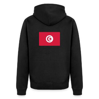 Drapeau tunisien - Veste à capuche bio Premium Unisexe - noir - Dos - Nico (187cm)
